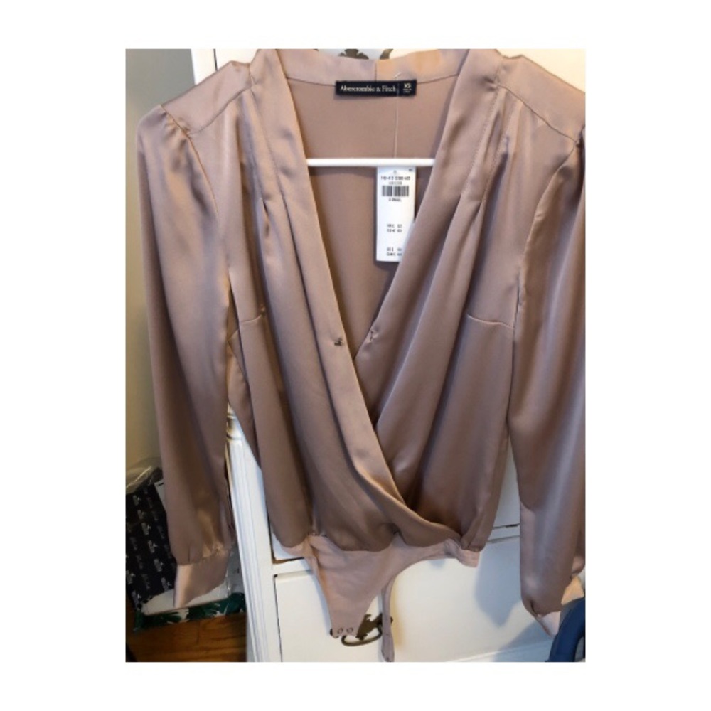 Abercrombie & Fitch Pink Satin Bodysuit